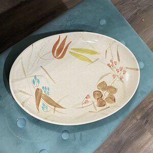 VINTAGE RED WING POTTERY RANDOM HARVEST 15" OVAL PLATTER